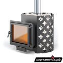 чугунная печь для бани ЭТНА 24 с дверью Панорама